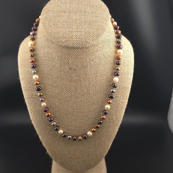 Unknown Jewelry - Multicolor Freshwater Pearl Necklace With Twist Clasp 18 Inches